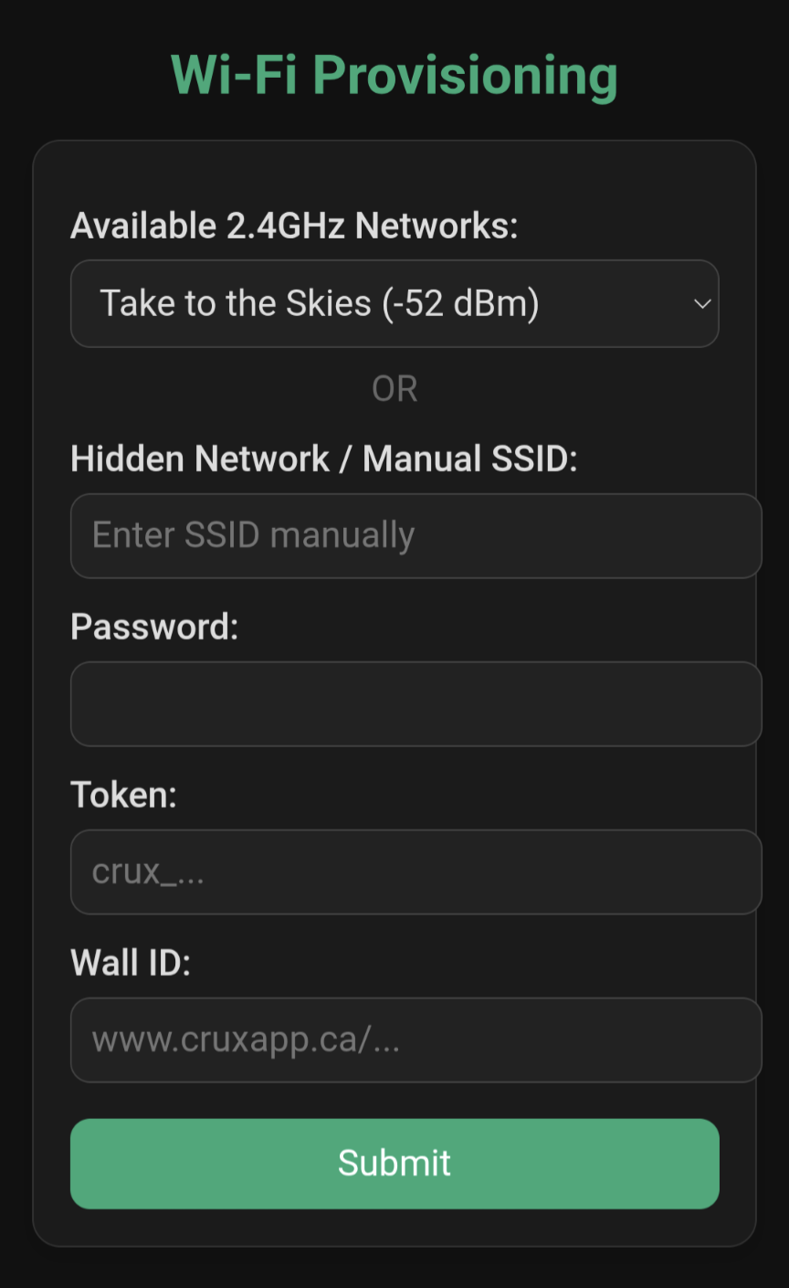 Setup form completion